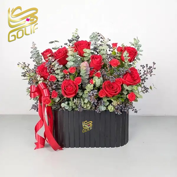 باکس گل تبریک هدیه عاشقانه تولد ارسال رایگان زیبا لاکچری ارسال فوری سریع گل فروشی آنلاین گل فروشی گلیف جعبه گل زیبا لاکچری آنترویم لیلیوم ارکیده